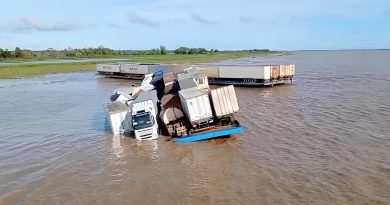Comboio de cargas sofre acidente e balsa afunda no Pará