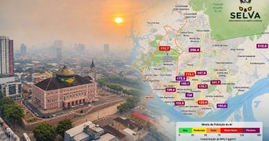 Manaus amanhece com poluição atmosférica elevada e qualidade do ar péssima neste sábado (17) Manaus amanhece com poluição atmosférica elevada e qualidade do ar péssima neste sábado (17)