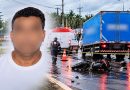 Caminhão de carga passa por cima de motociclista após colisão na Torquato Tapajós