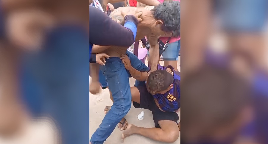 Atualização: Homens saem no soco durante distribuição de gás gratuito no Amazonas
