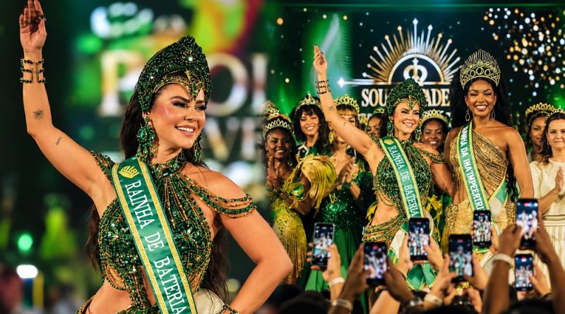 Paolla Oliveira recebe coroa de rainha de bateria das mãos de IZA na Imperatriz Leopoldinense Paolla Oliveira recebe coroa de rainha de bateria das mãos de IZA na Imperatriz Leopoldinense