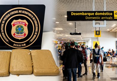 Passageira é presa com 3,4 kg de droga escondidos na perna no Aeroporto de Manaus Passageira é presa com 3,4 kg de droga escondidos na perna no Aeroporto de Manaus