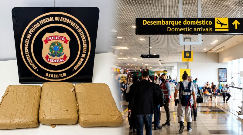 Passageira é presa com 3,4 kg de droga escondidos na perna no Aeroporto de Manaus Passageira é presa com 3,4 kg de droga escondidos na perna no Aeroporto de Manaus