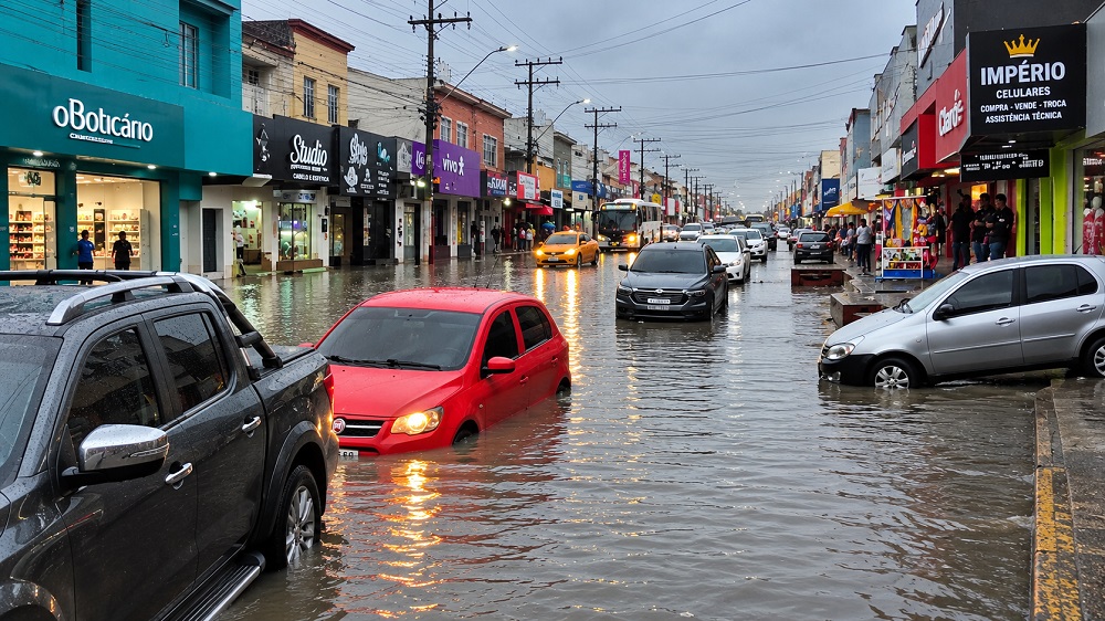 Em destaque: Forte chuva transforma ruas de Manaus em rios e provoca transtornos nesta sexta-feira (30)